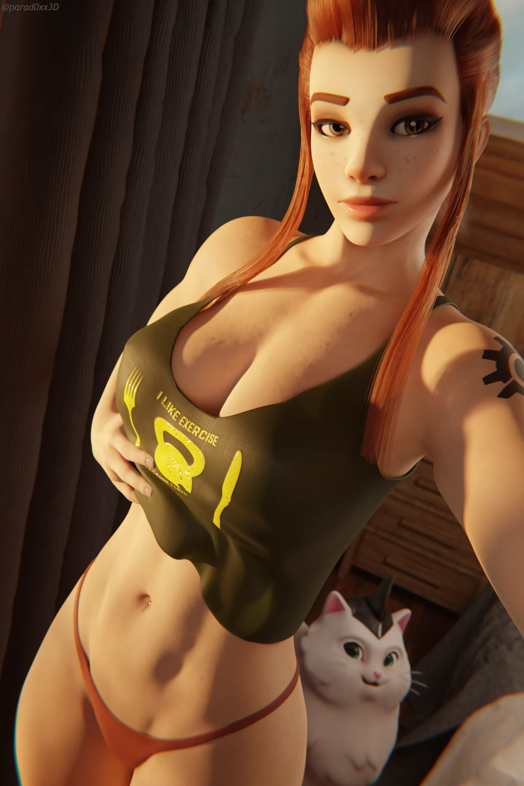 Brigitte tummy selfie (parad0xx3D) posted by Kuro-Oji