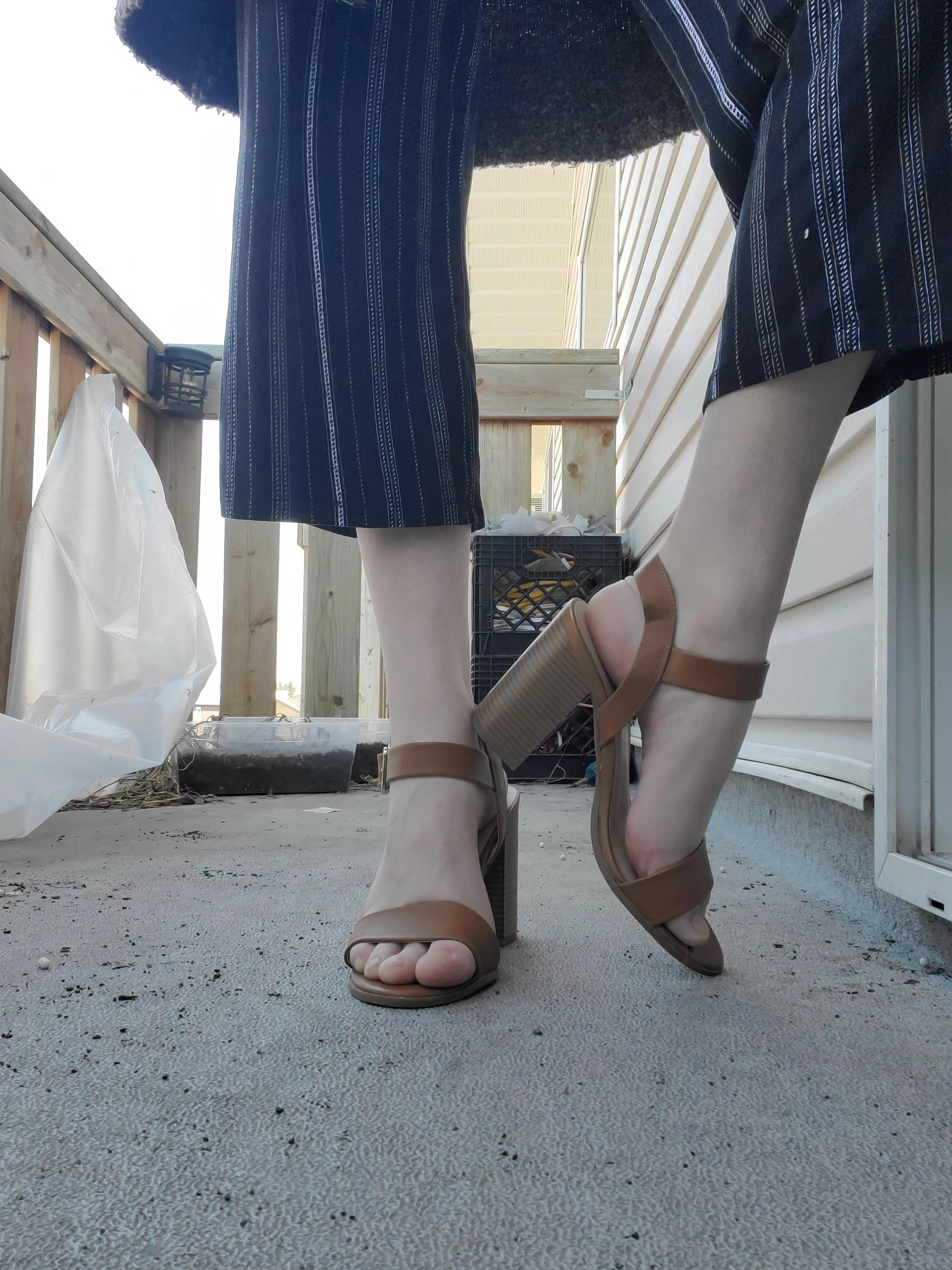 brown heels posted by bigcanadianfeet