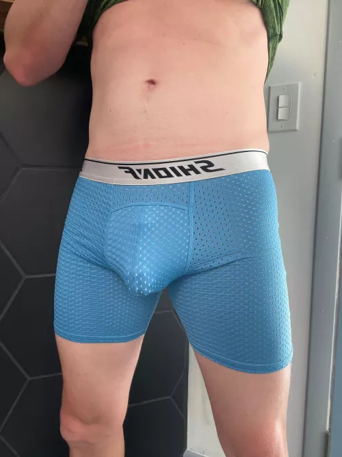 Bulging in mesh boxer briefs by knkydude82
