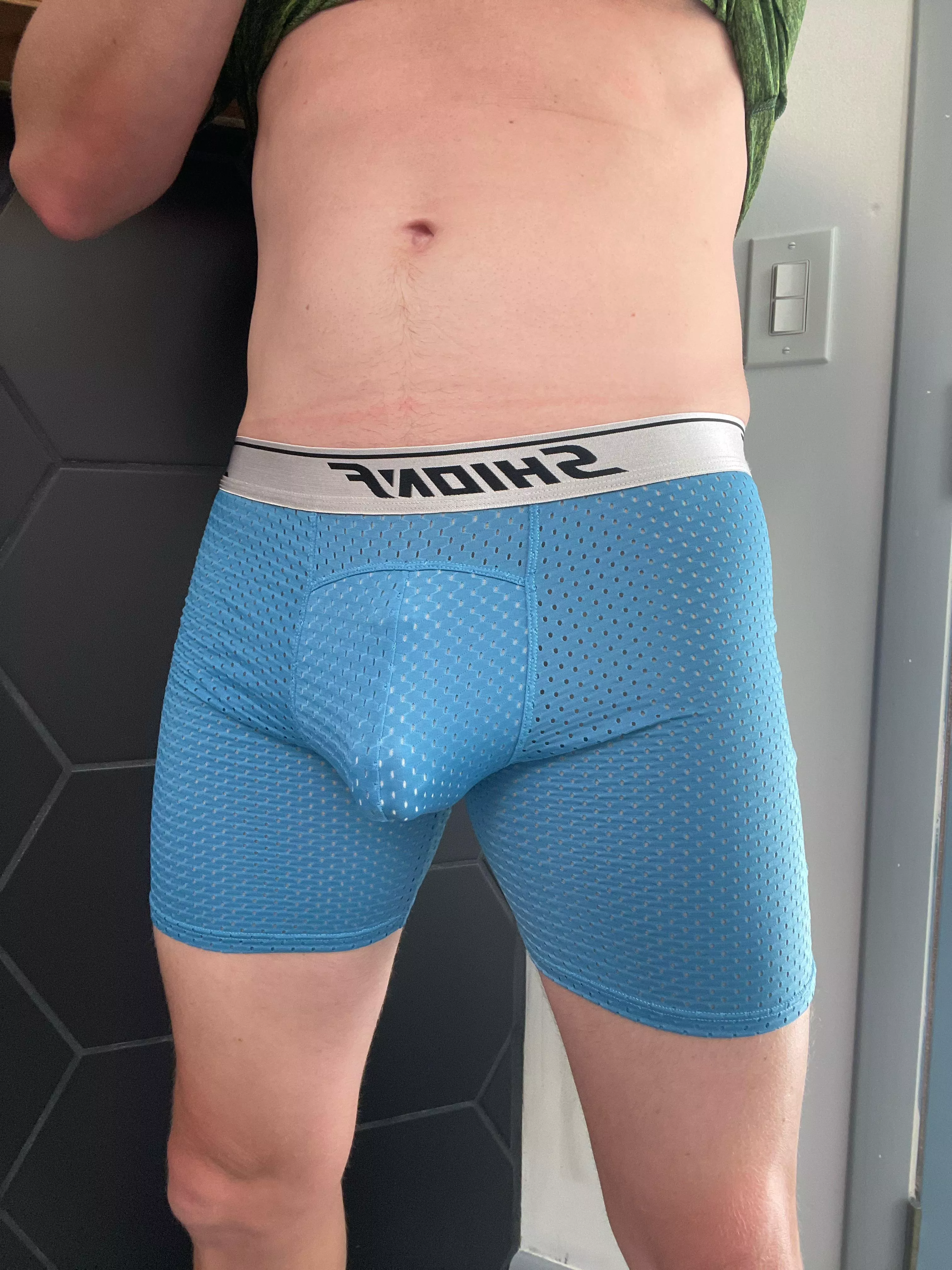 Bulging in mesh boxer briefs posted by knkydude82