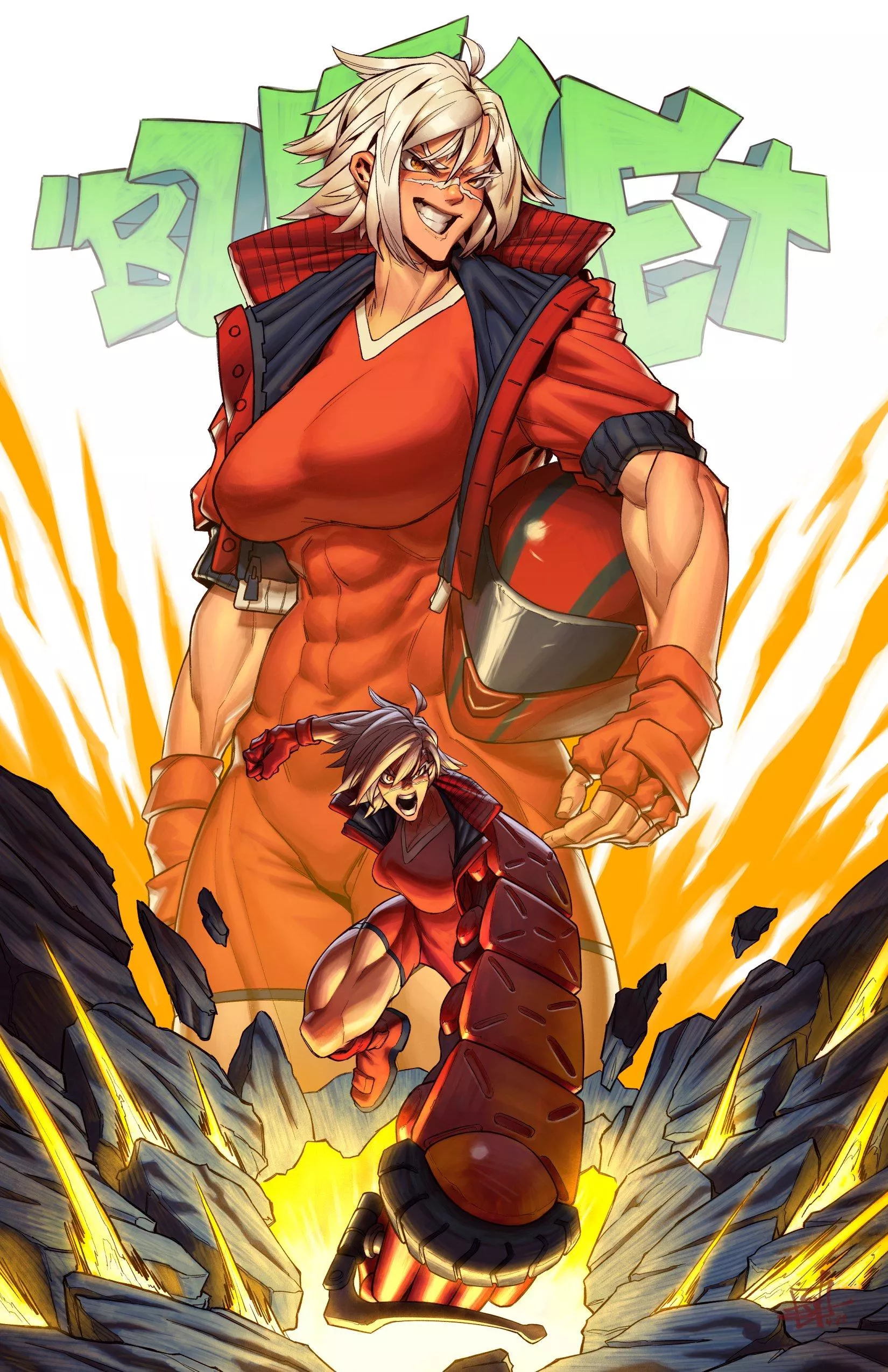 Bullet cosplaying as one of Toxic's outfits from Lethal League.(@JosephVirtuoso) posted by TheTMoneyMan