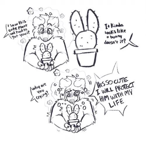 Bunny cactus//art by me @flowfells on twitter by Flowfell