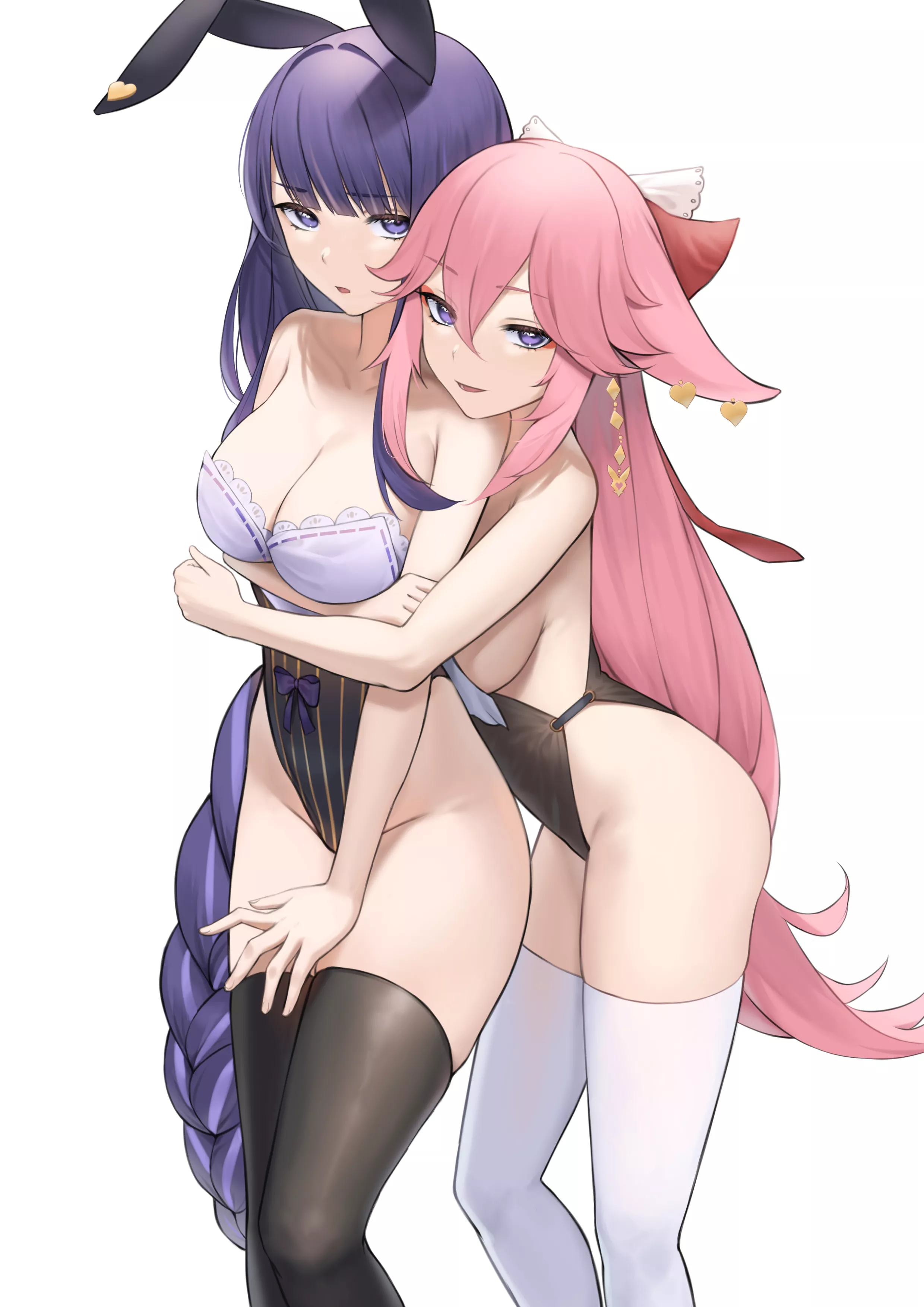Bunny Raiden Ei & Yae Miko [Genshin Impact] posted by Dragon_Shiro