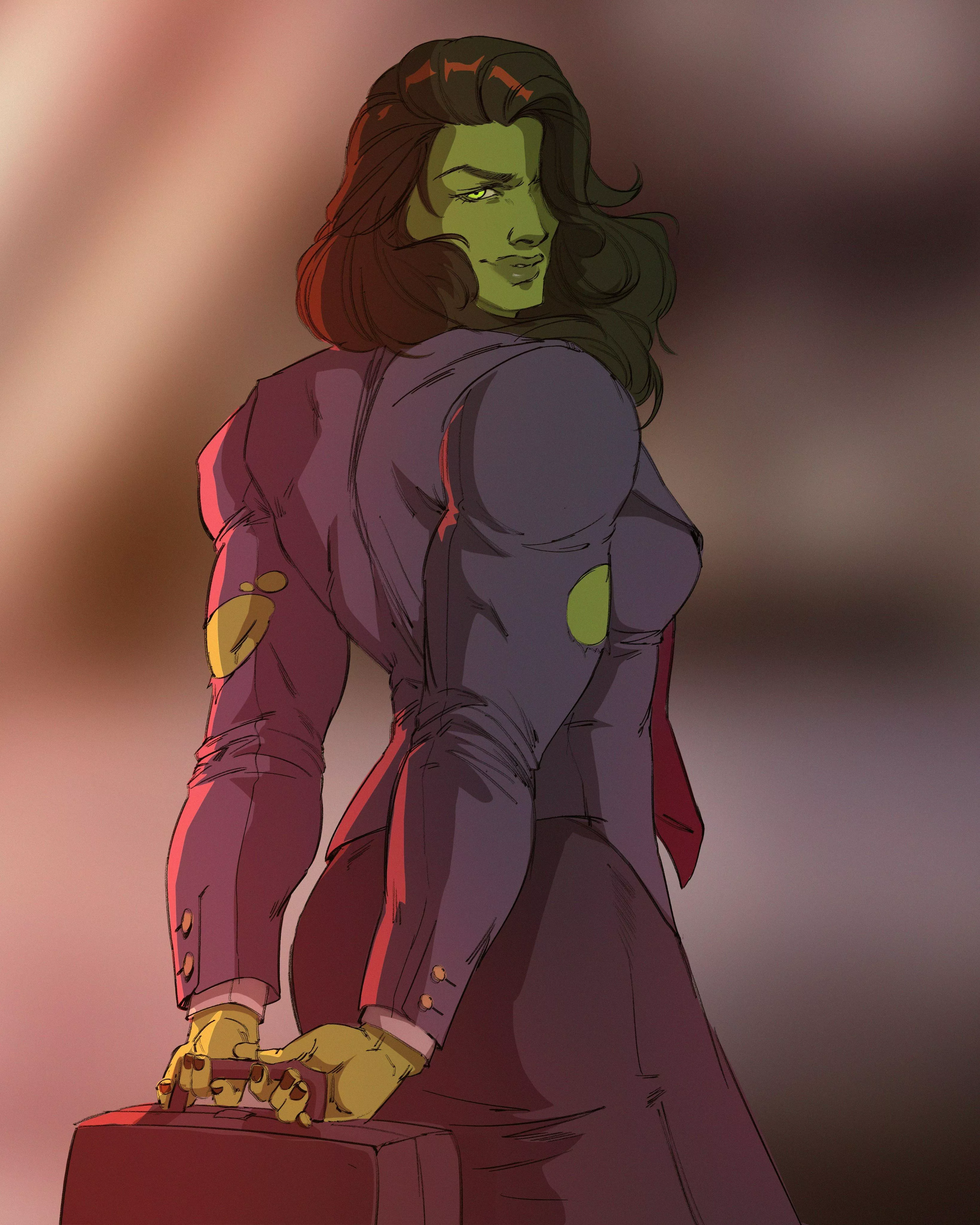 Business Casual She Hulk(@BlackSalander)[Marvel] posted by TheTMoneyMan