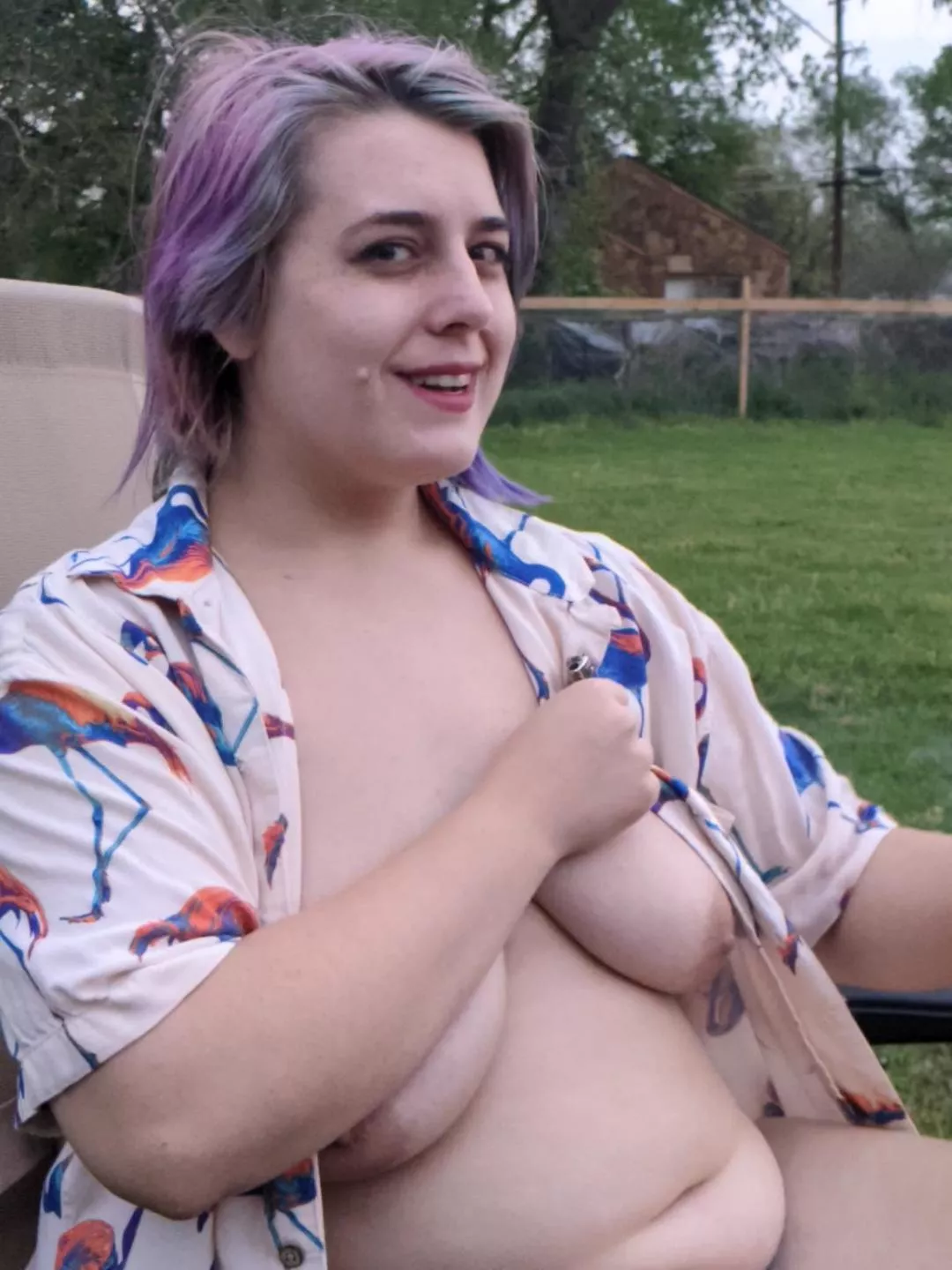 Busting out my summer wardrobe out back! Think my neighbors enjoyed the view? [F] posted by doestheleast