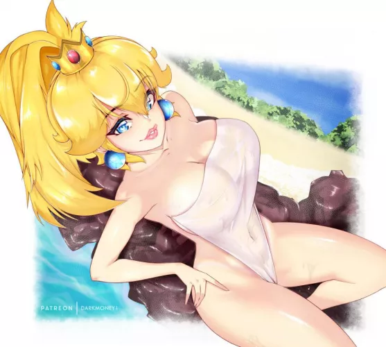 Busty Peach at the beach (Darkmoney1) by mistresssissyhorny