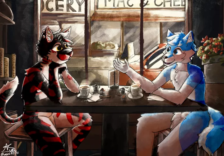 Cafe Date (art by me :D) by RandomRBLXAvs