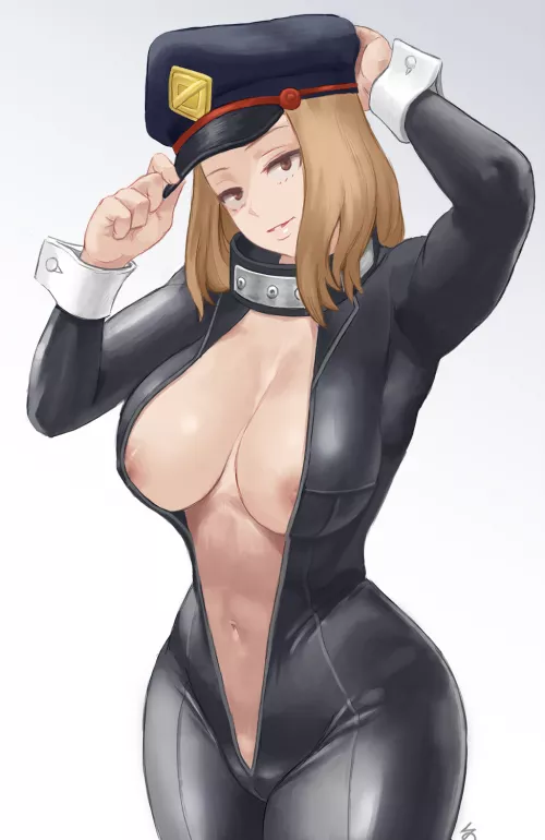 Camie Utsushimi Unzipped Suit Salute (Zefrableu) [My Hero Acadmia] by sequence_string