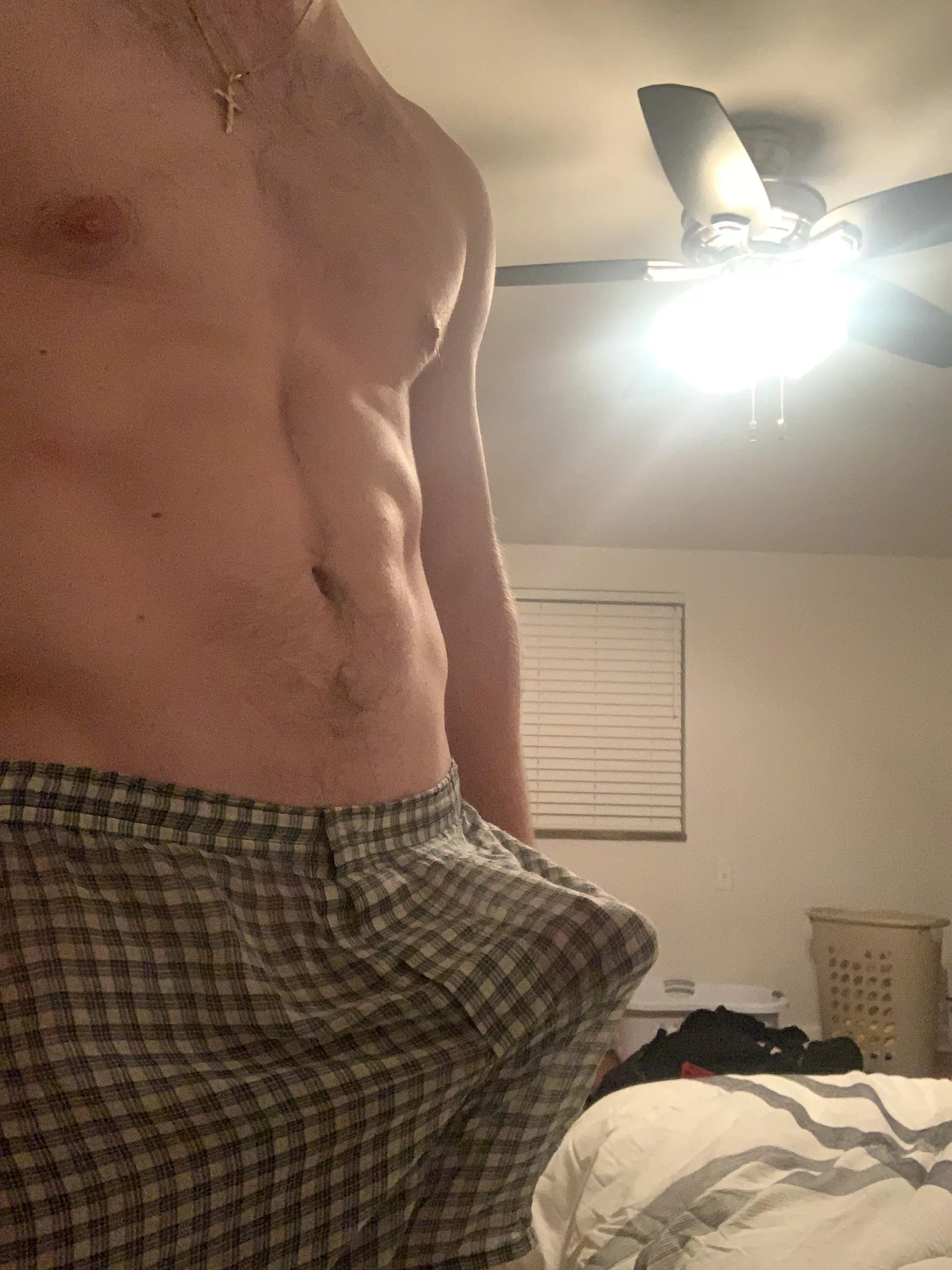 Can almost see the head thru the boxers ;) posted by godofcock24