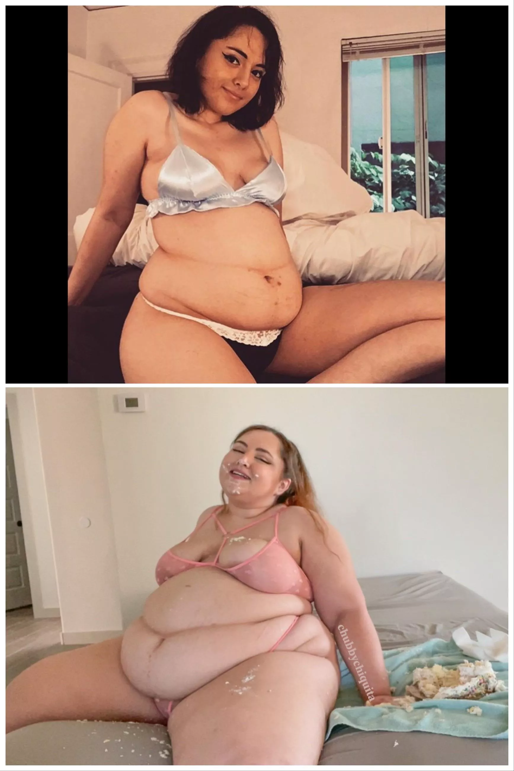 can you believe im even the same person???? 😳 posted by chubbychiquita