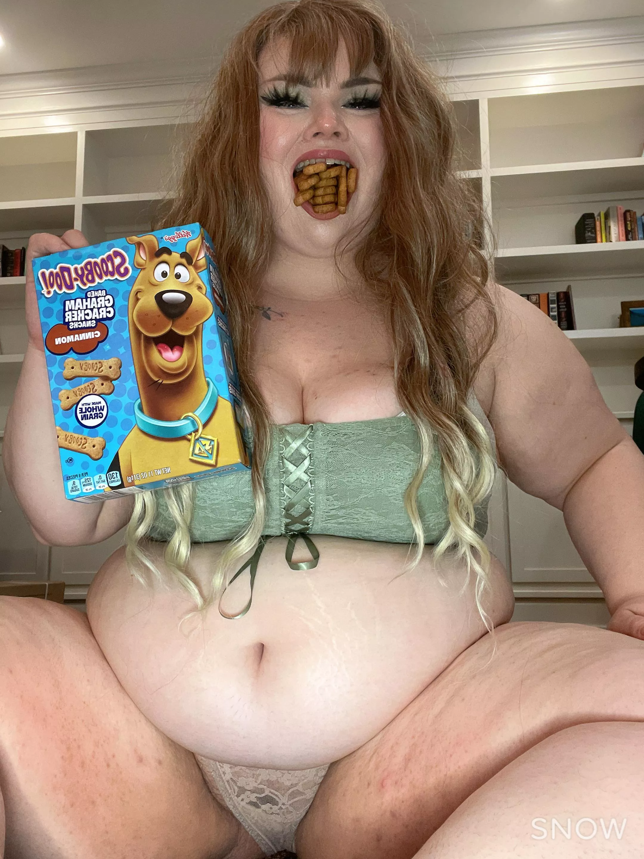 Can you guess how many Scooby snacks I can fit in my mouth? posted by lilstrawberrybaby-