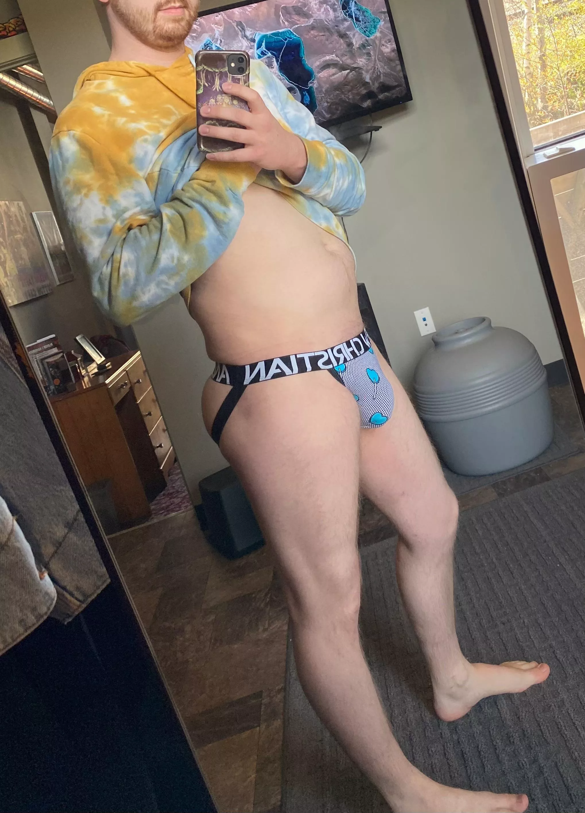 Can’t wait to get home and strut around in my jocks 😈 posted by clumsyrobot_