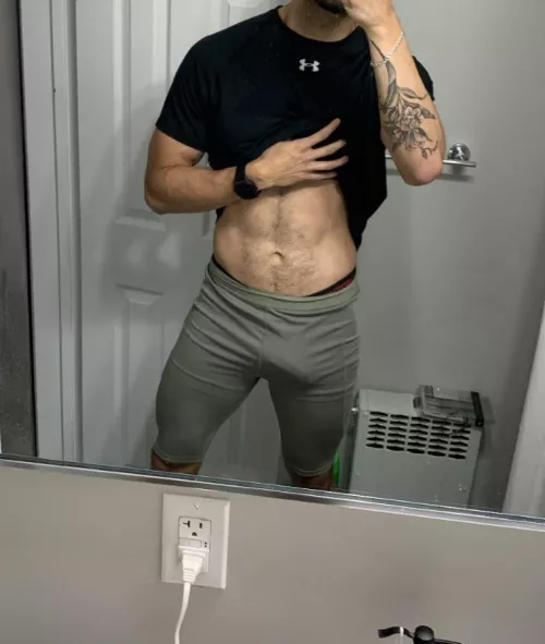 Can’t wear these compression shorts out in public by AcidicFitDick