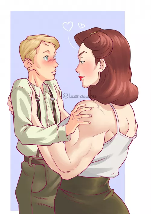 Captain Peggy Carter and Steve Rogers by BravePiranga