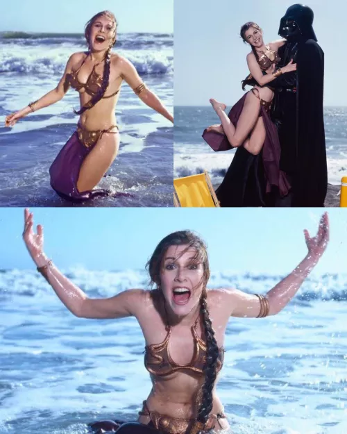 Carrie Fisher messing around at the beach. 1983 by DaffysDead