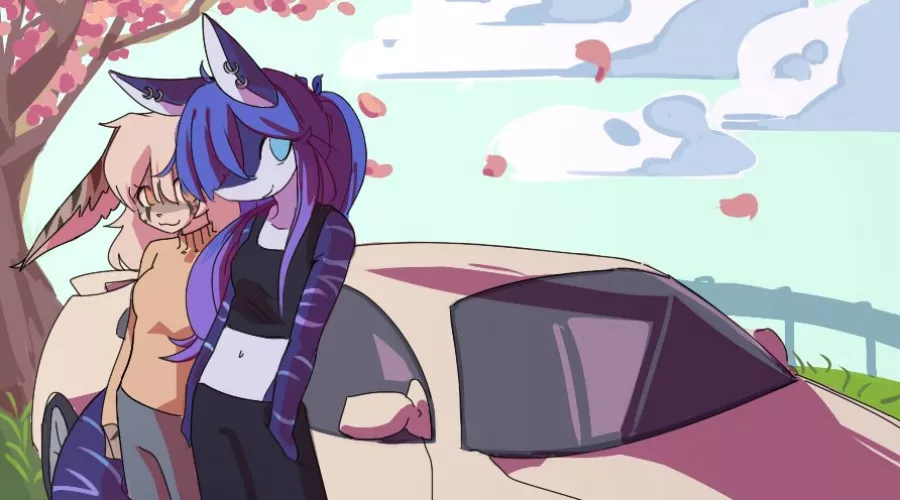 Cat and shark chilling by @Aesland3 by Alicegly