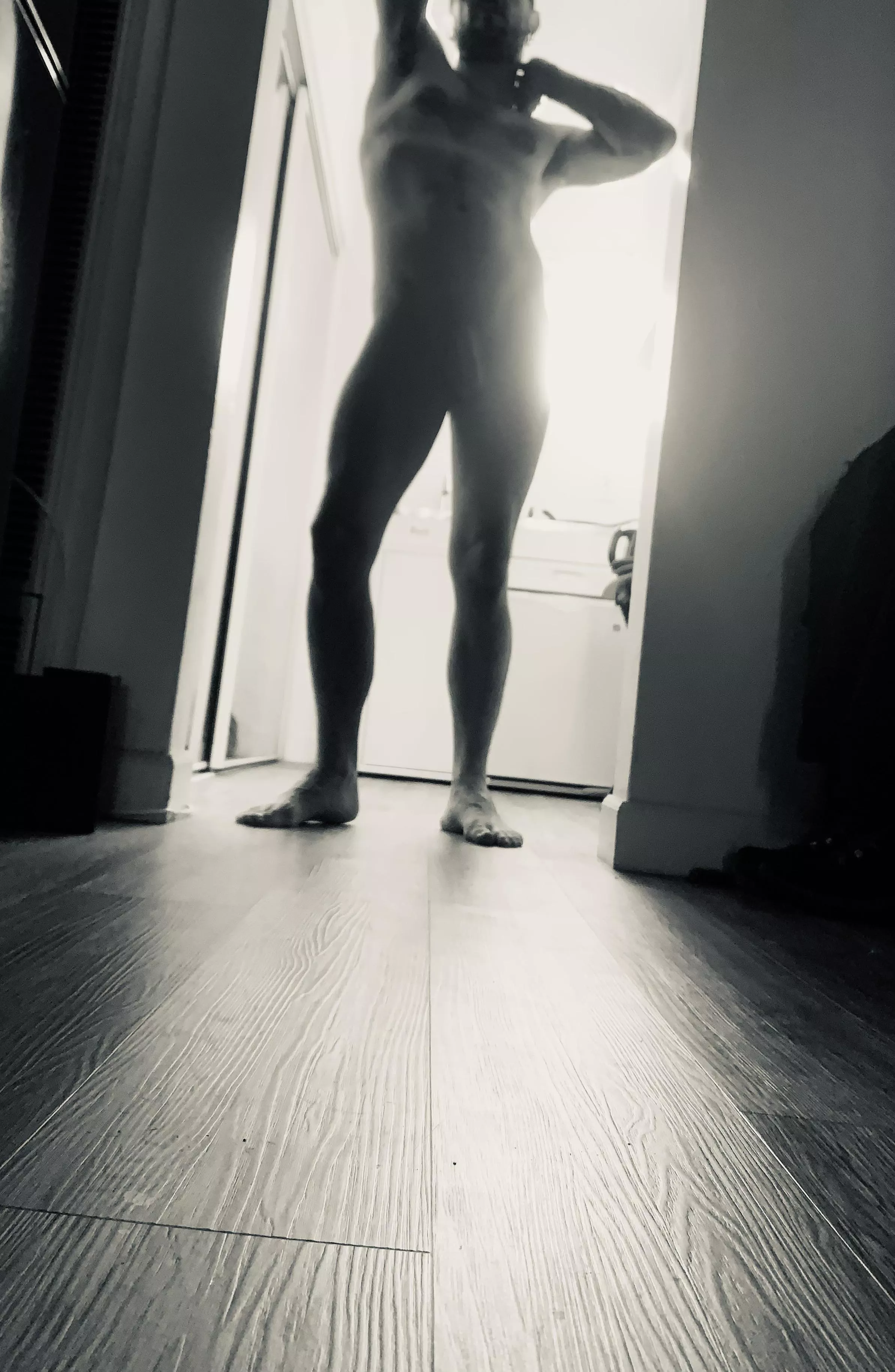 Catching the last bit of sun hoping my neighbors didn’t peek thru my window. Link in Bio 🥵🍆😈 posted by HungMexguy