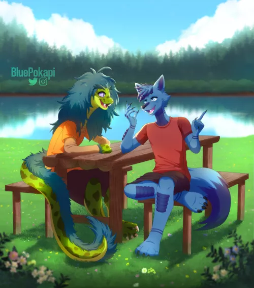 Chatting for hours [Art by me] by BluePokapi