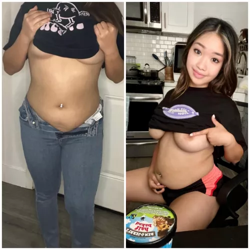 Chubby Azn stared loving ice cream a little too much😅 by azn_mami