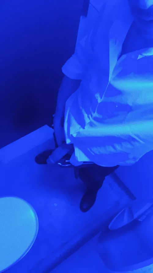 cinema bathroom had cool lighting (19) by disco-ball-hung