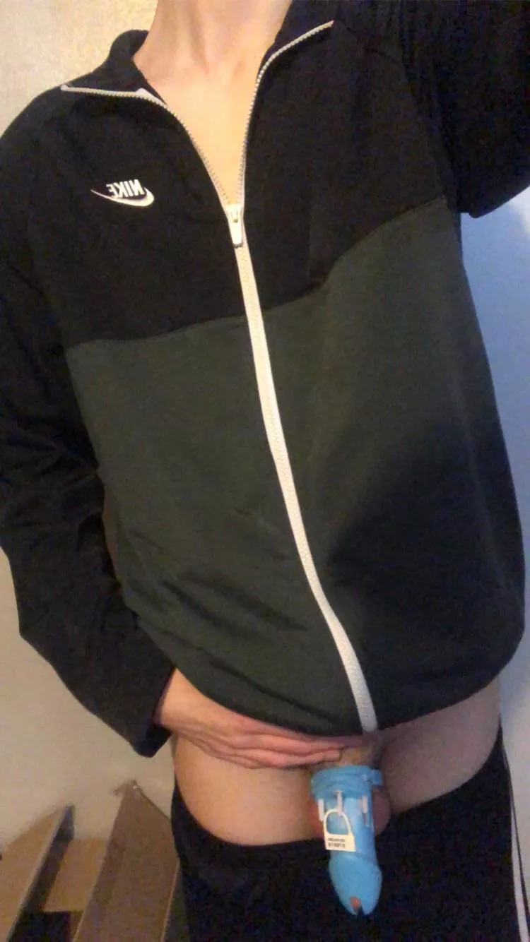 Cleaning whilst locked, so horny ;) posted by -Jonesy-On-Reddit-