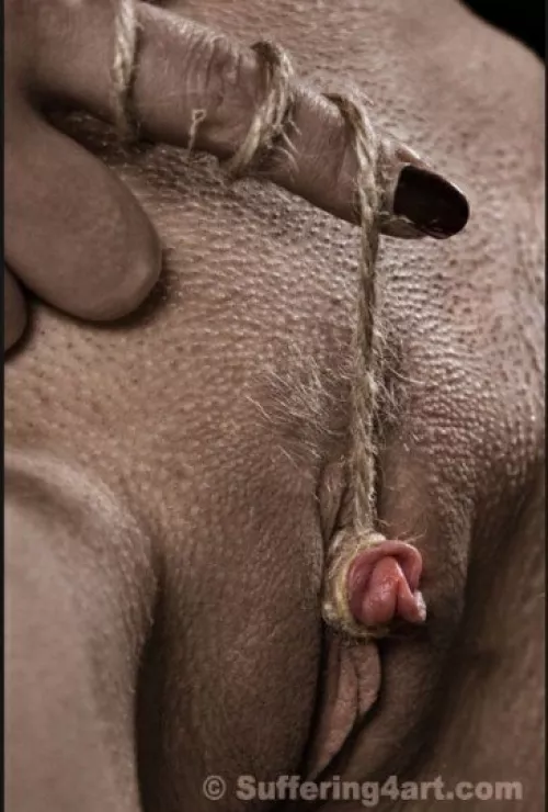 clit bondage ! 😄 by tapednude