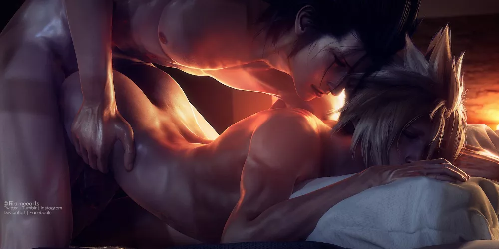 Cloud getting that good soldier training, by [Ria-neearts] by shadowslayer_31