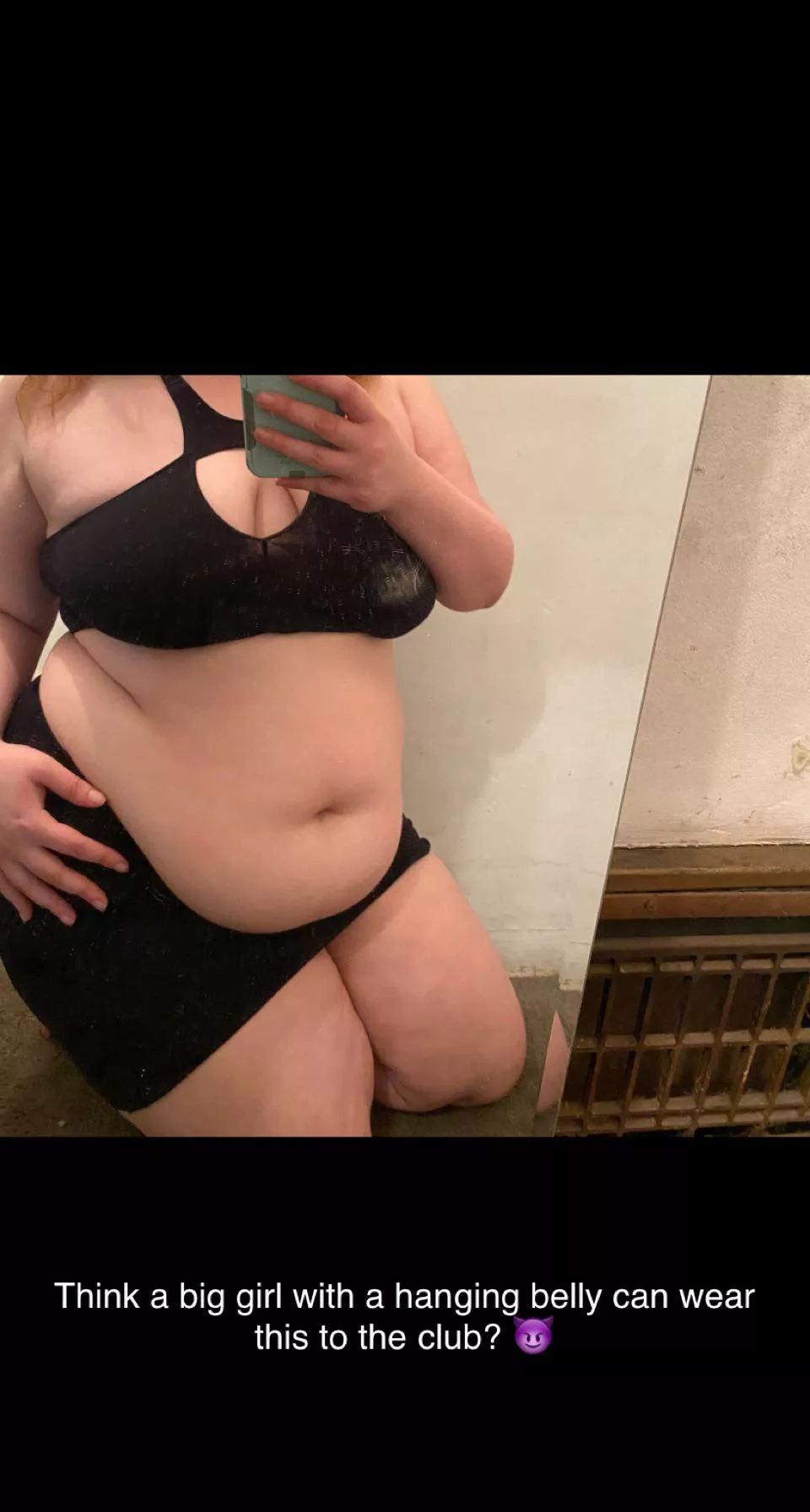 Club outfit for a big bellied girl 😈 posted by beccasbelly