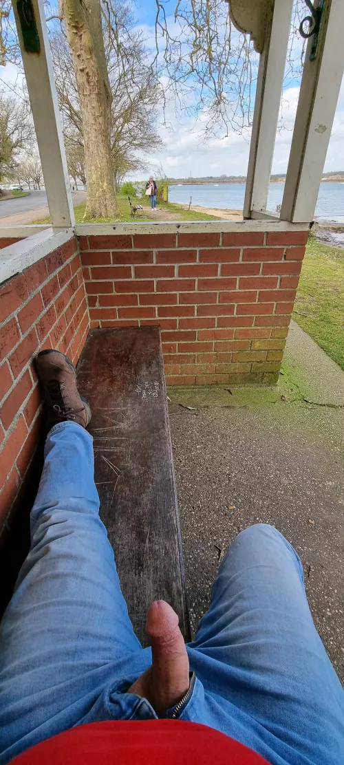 cock out in public. the challenge is getting someone else in the photo with your cock, without them seeing 😉 by Grand_Buddy4065