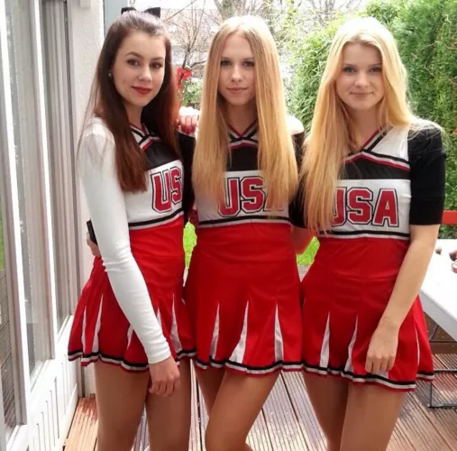 College Girls in Cheer Costumes by OneMoreHornyPerv