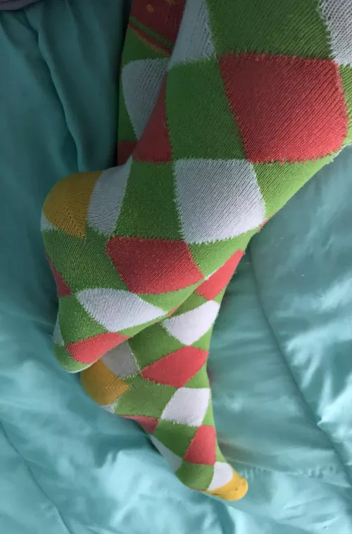 Colorful knee high socks this morning. Happy Friday! (F) by CupcakeTootsie