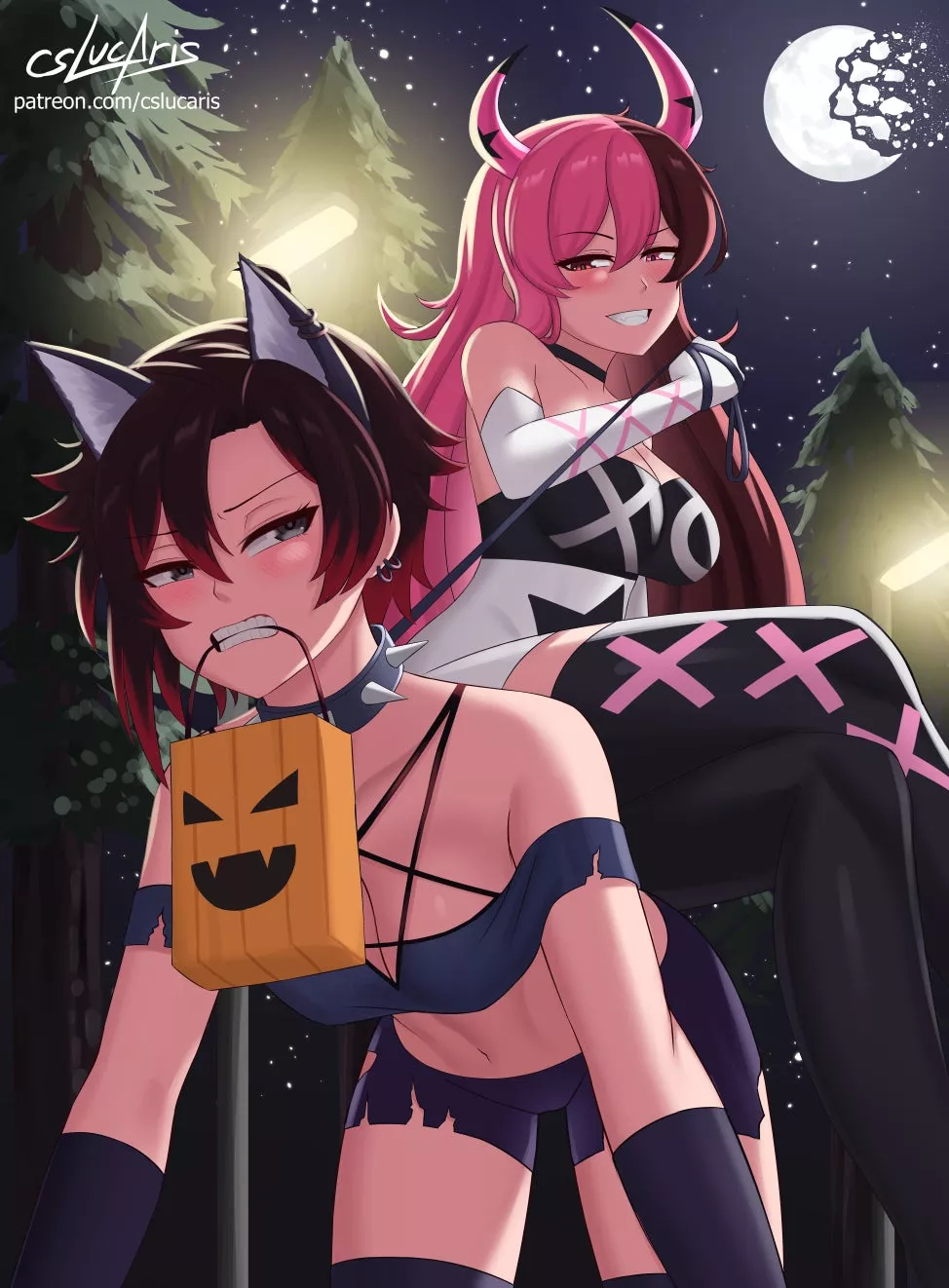 Come on pet. I thought you liked trick or treating? (Cslucaris) [ RWBY] {Neopolitan & Ruby Rose} posted by Oak_jack
