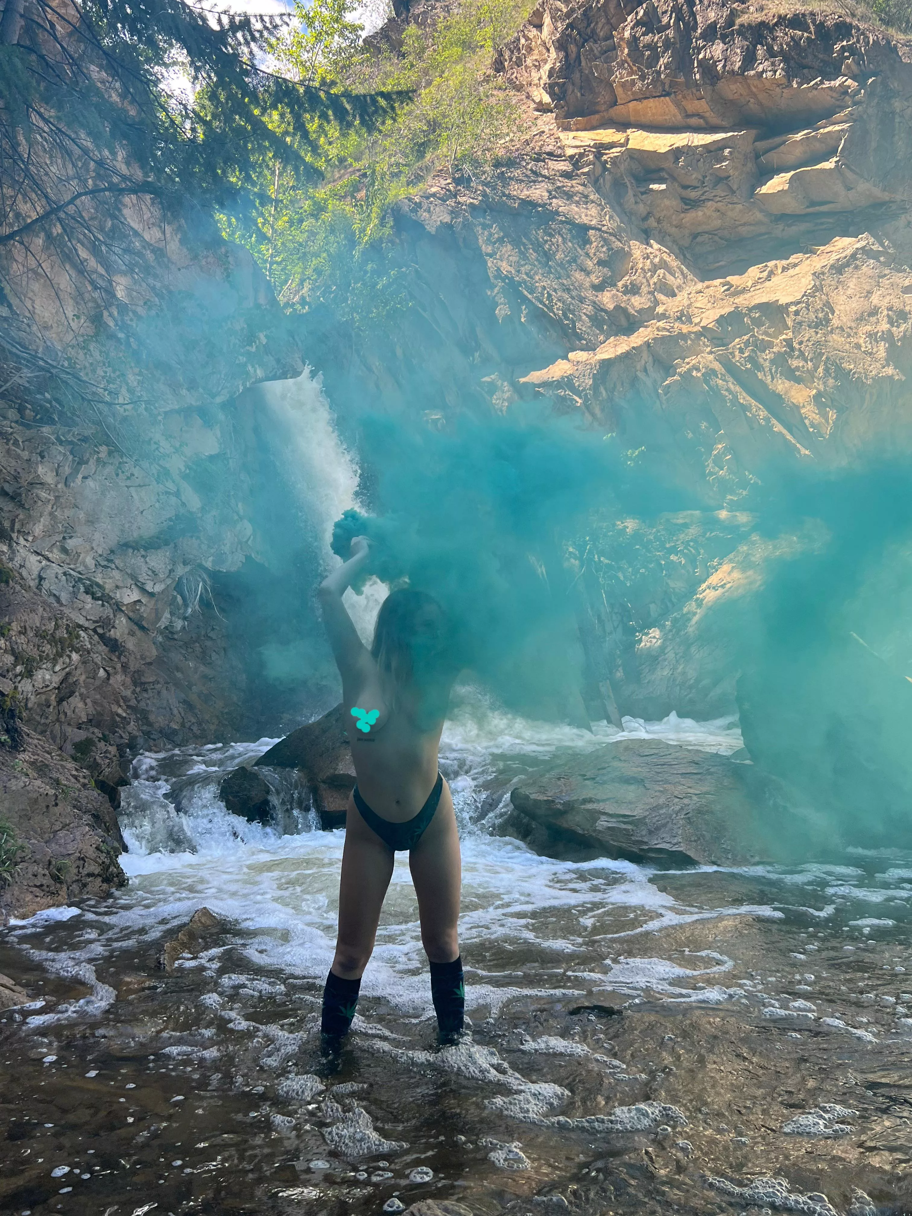 Come skinny dipping in the waterfall before anyone comes daddy! posted by Iammshanellsteele