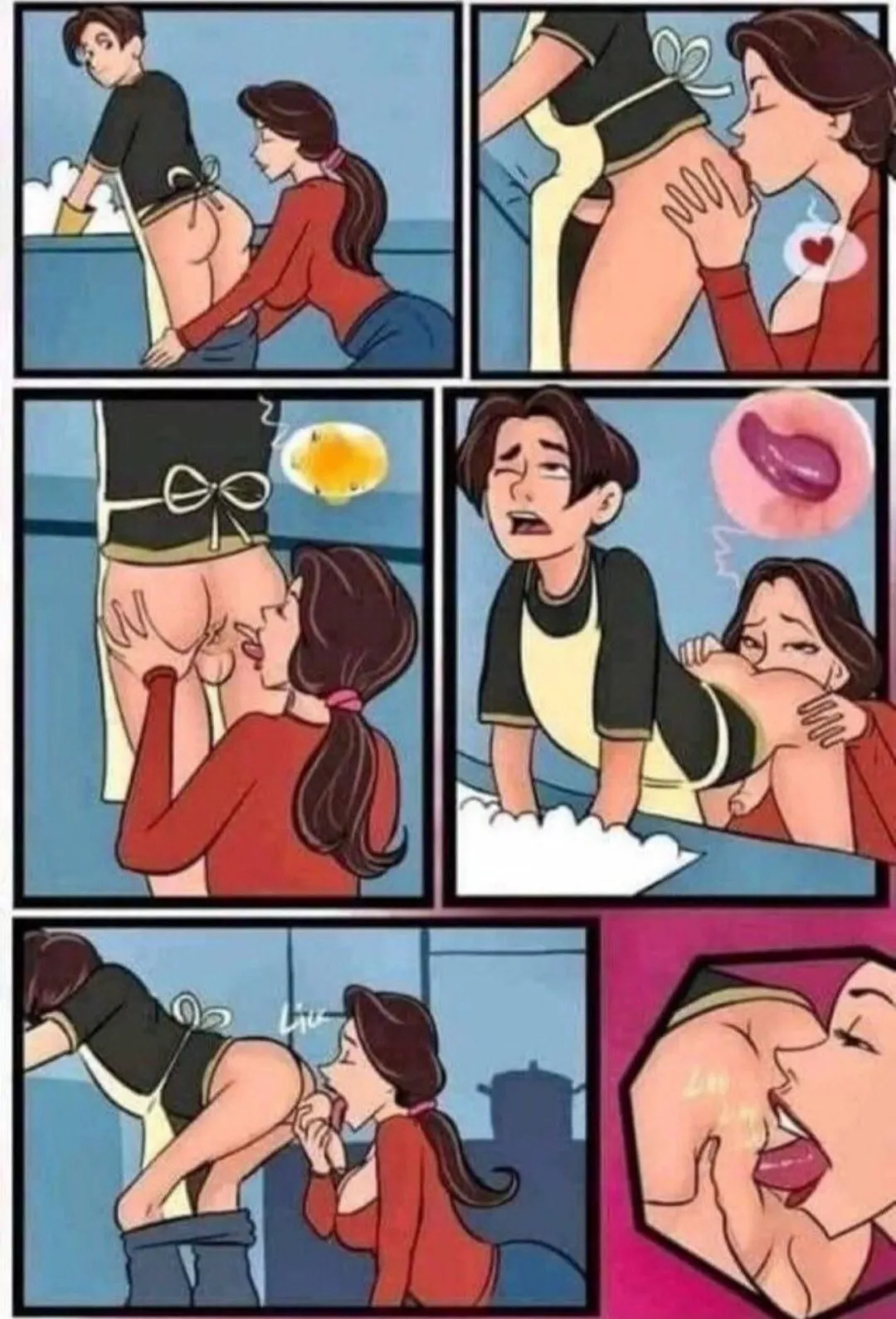 [Comic] MILF rims her daughter’s boyfriend while he does the dishes posted by my-fuckin-porn-alt