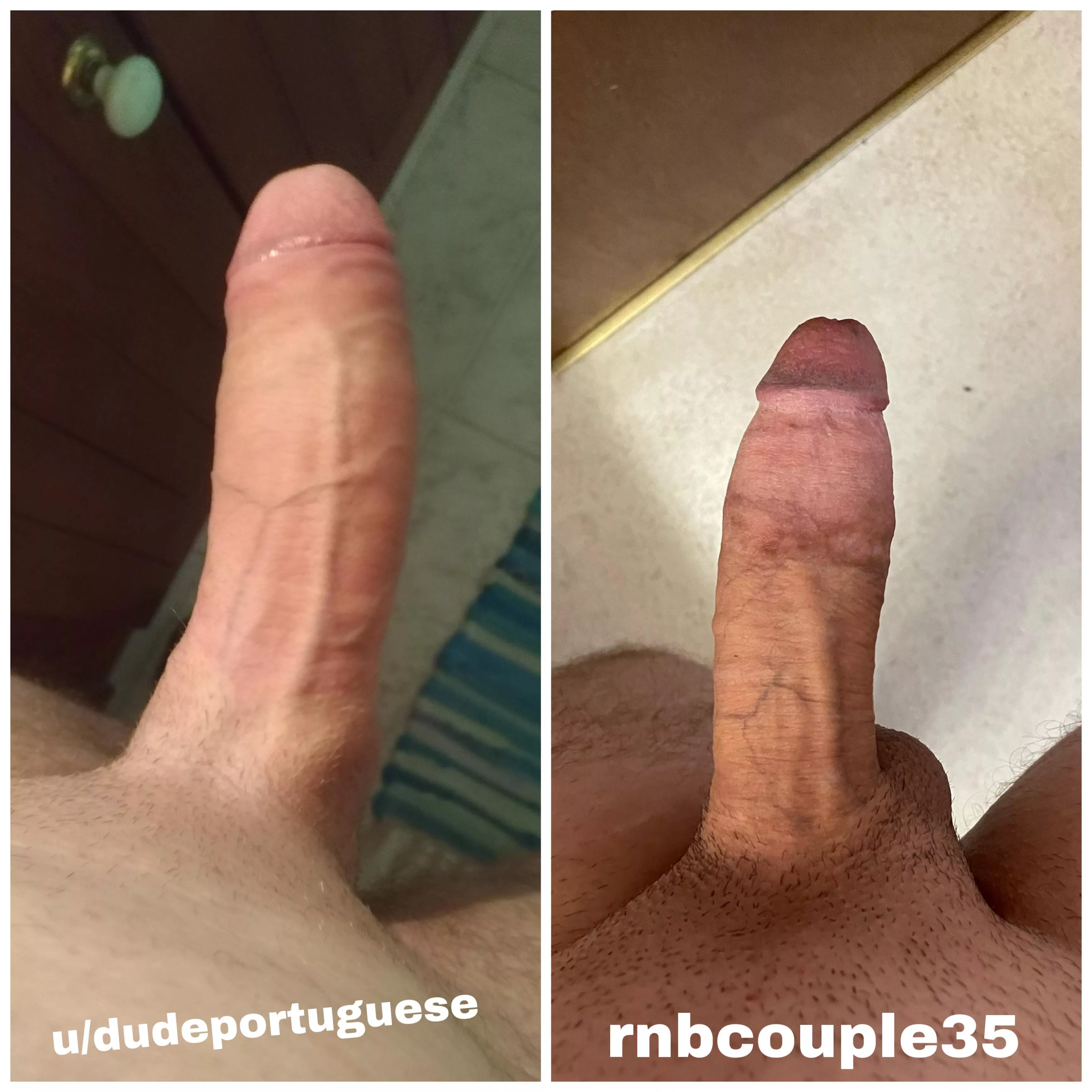 Compared with u/dudeportugese 🍆😳😳 I think I lost 😅🍤 posted by rnbcouple35