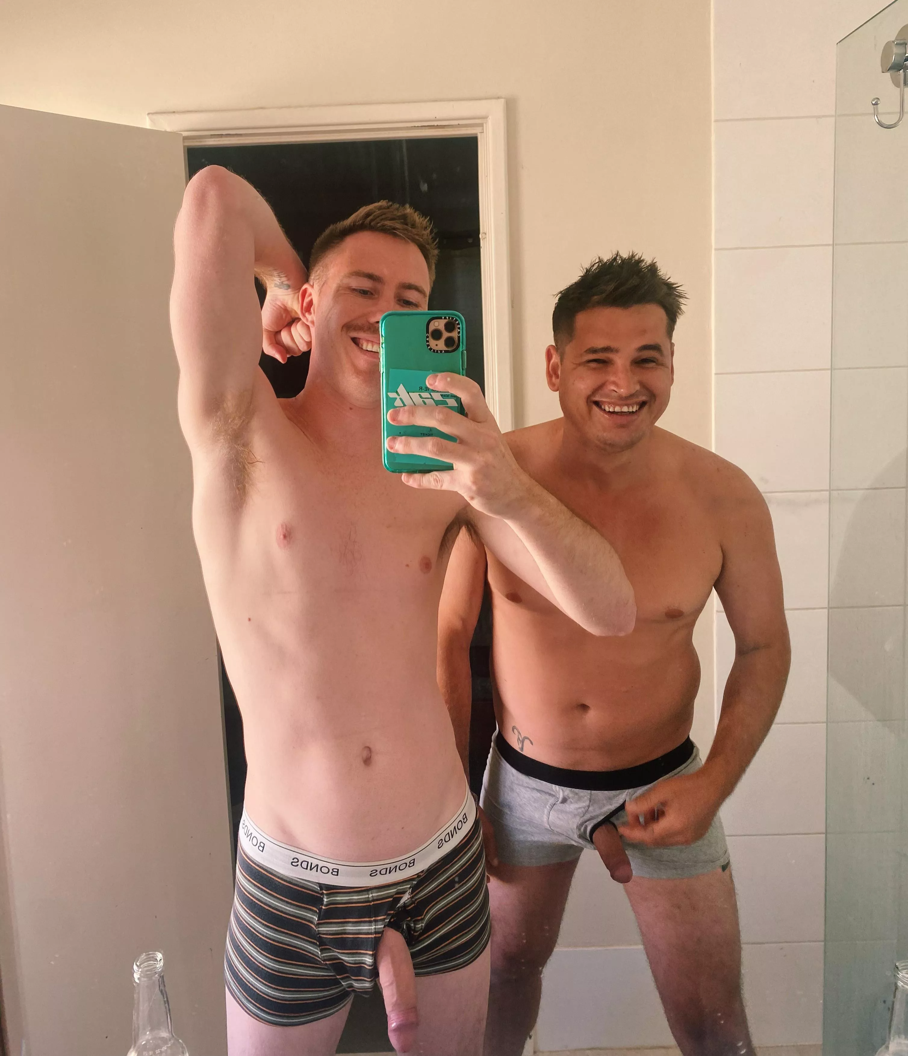 Comparing size with a mate and then went and jerked off next to him posted by codymathew1