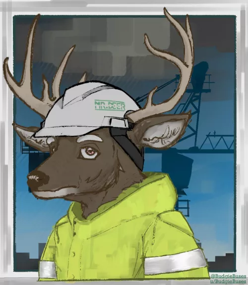 Construction deer (By me) by BudgieBuses