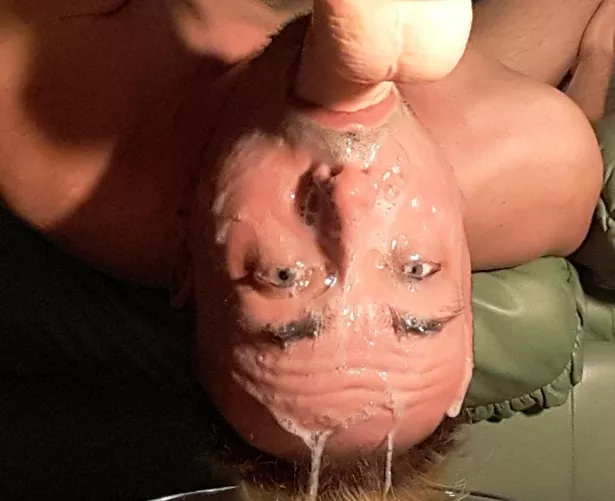 Cover in cum and the dildo plugs my throat as im made to sit here humiliated and soaked in their loads, dont i look glorious and i smell amazing in their man juices by Royal-Smile3706