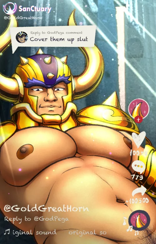 Cover them up slut - Taurus Aldebaran from Saint Seiya by AgitatedYoghurt3265