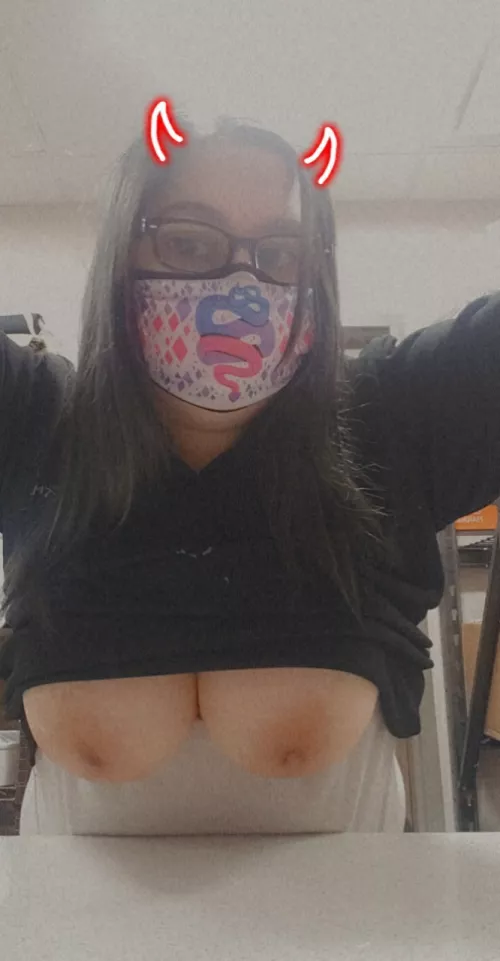 Crazy to think no one know the lady at the front spends all night watching porn and flashing tits 😏 by RobotSexWhore