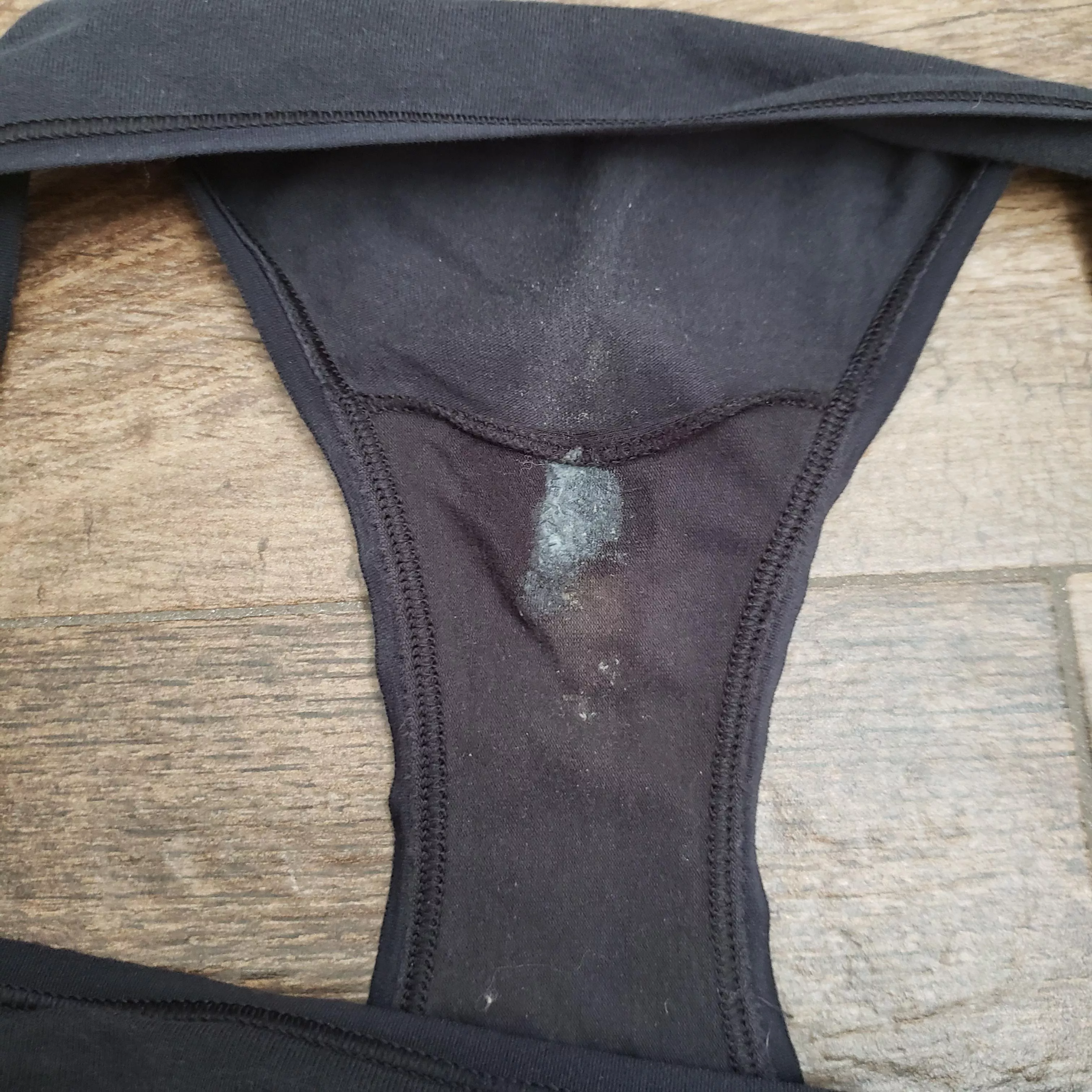 Creamed on these well worn black fullback bikini panties while riding a bike. Full album in the comments posted by Zoe_Bulbs