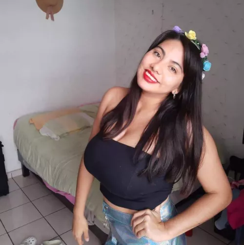 Crop top struggling to hold back those massive Mexican melons by mwilkens