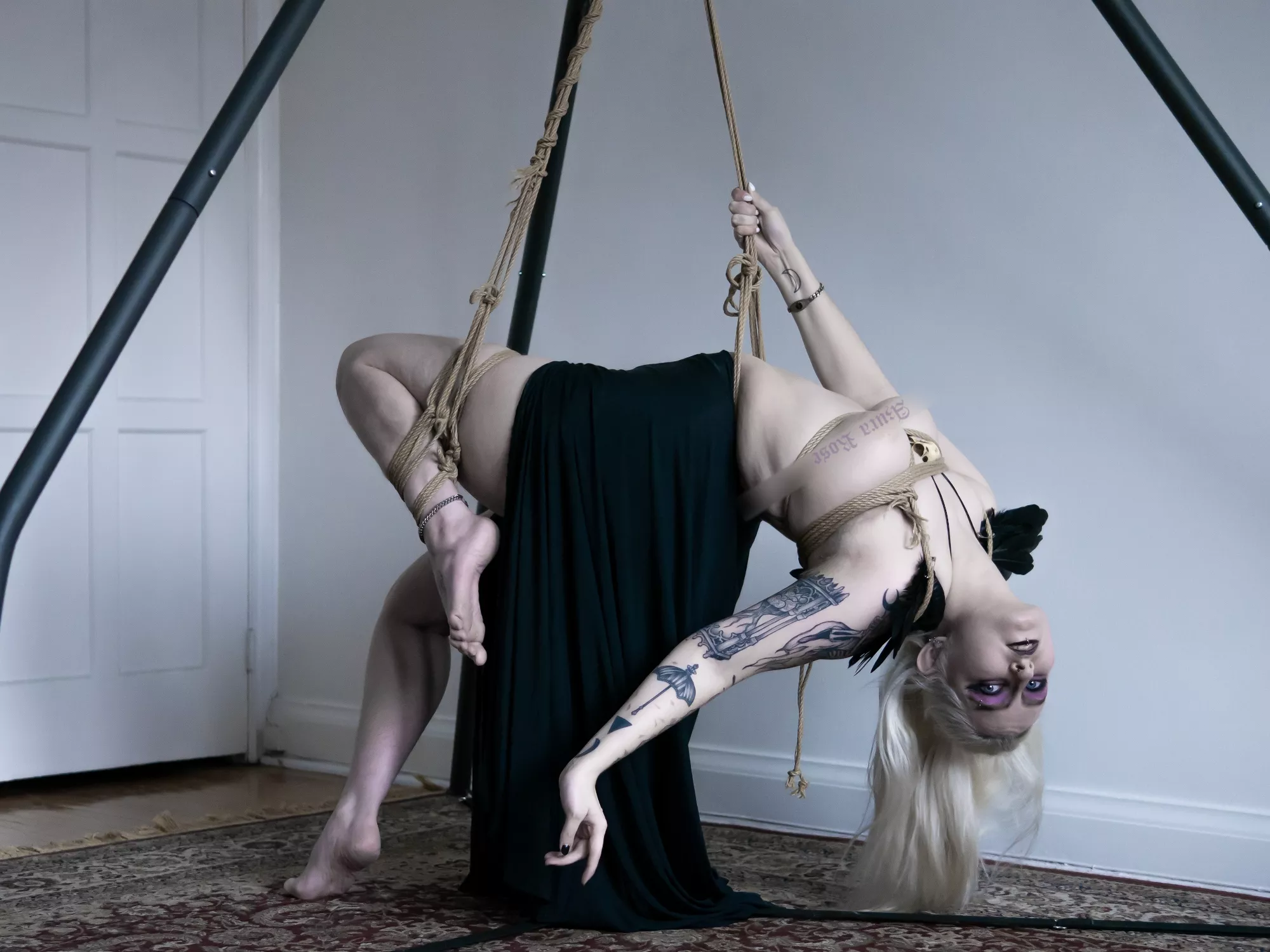 Crow-themed self suspension posted by hellcatazura