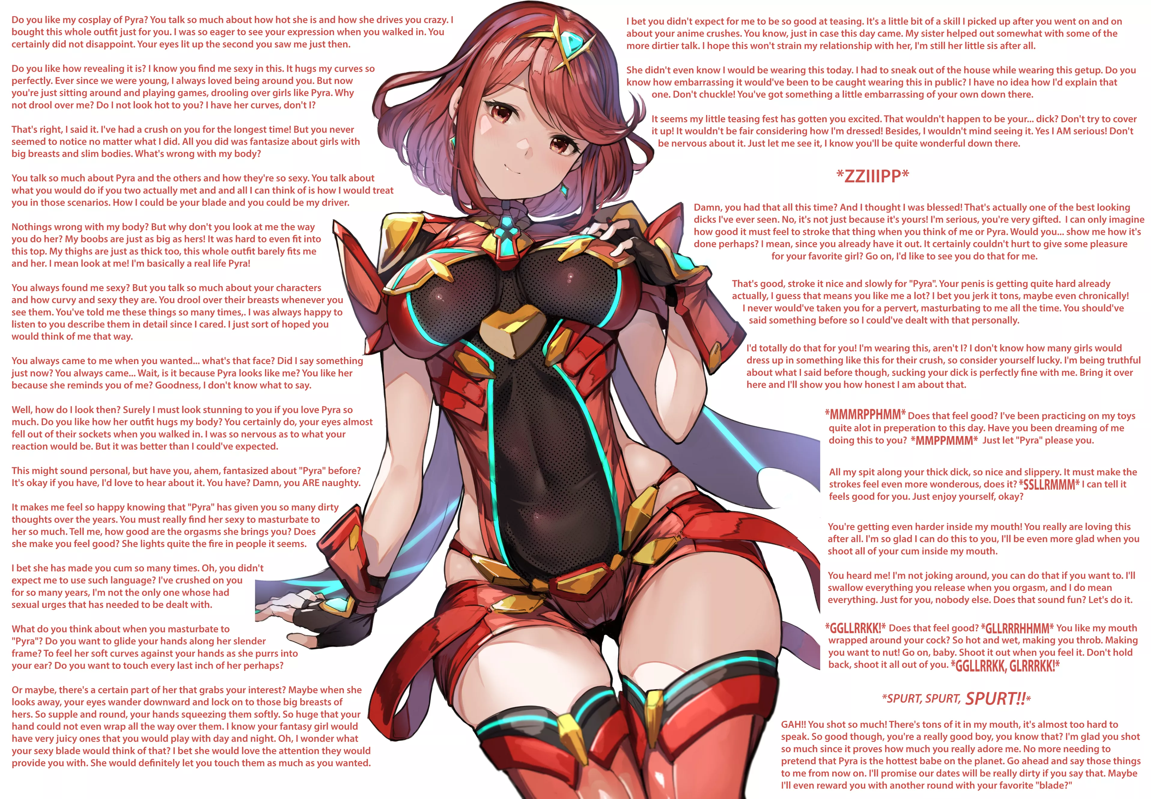 Crush dresses as Pyra to gain your attention [Xenoblade 2] [Pyra] [Childhood Friend] [Dirtytalk] [Teasing] [Big Breasts] [Thighs] posted by FLBPfan