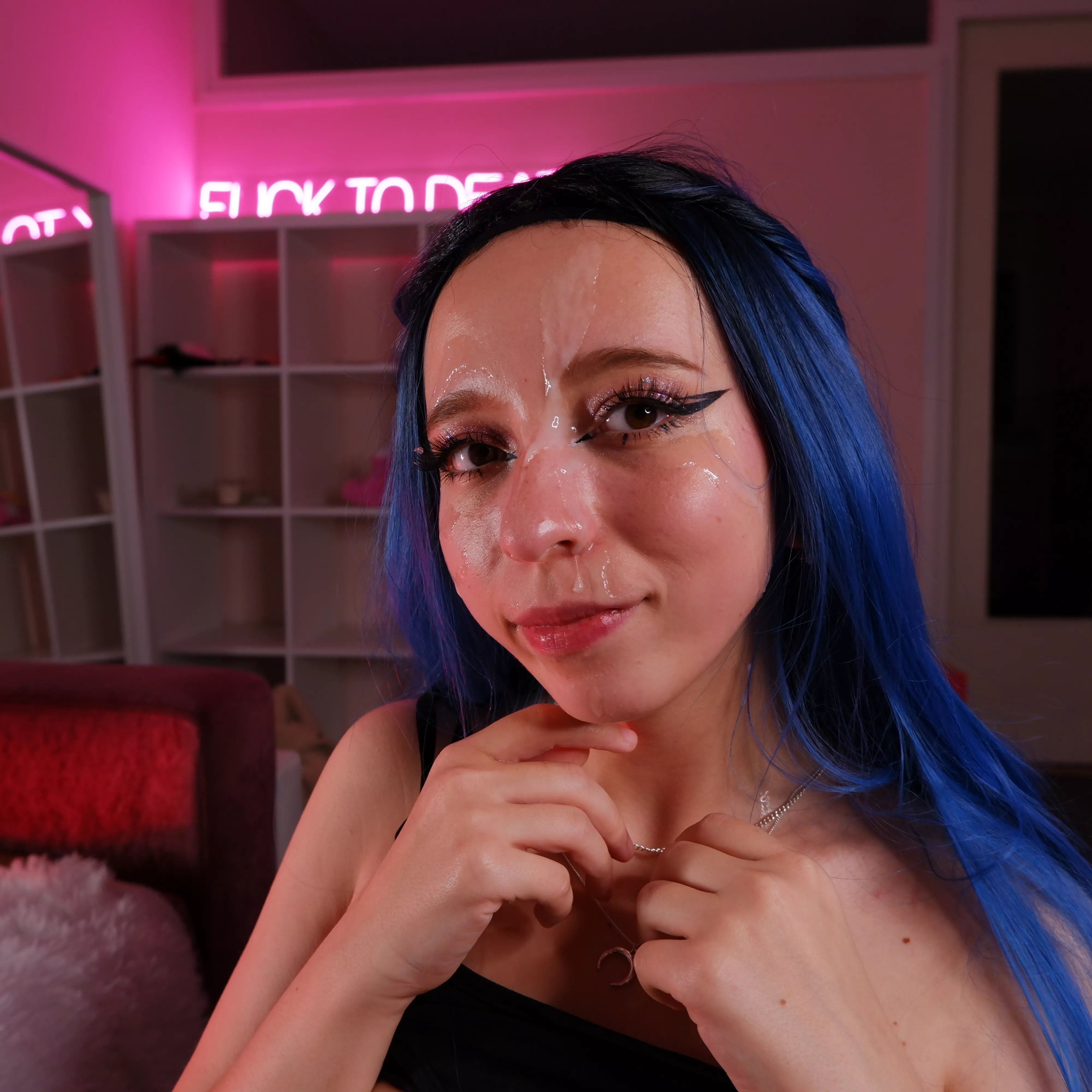 Cum on my face posted by CyberlyCrush