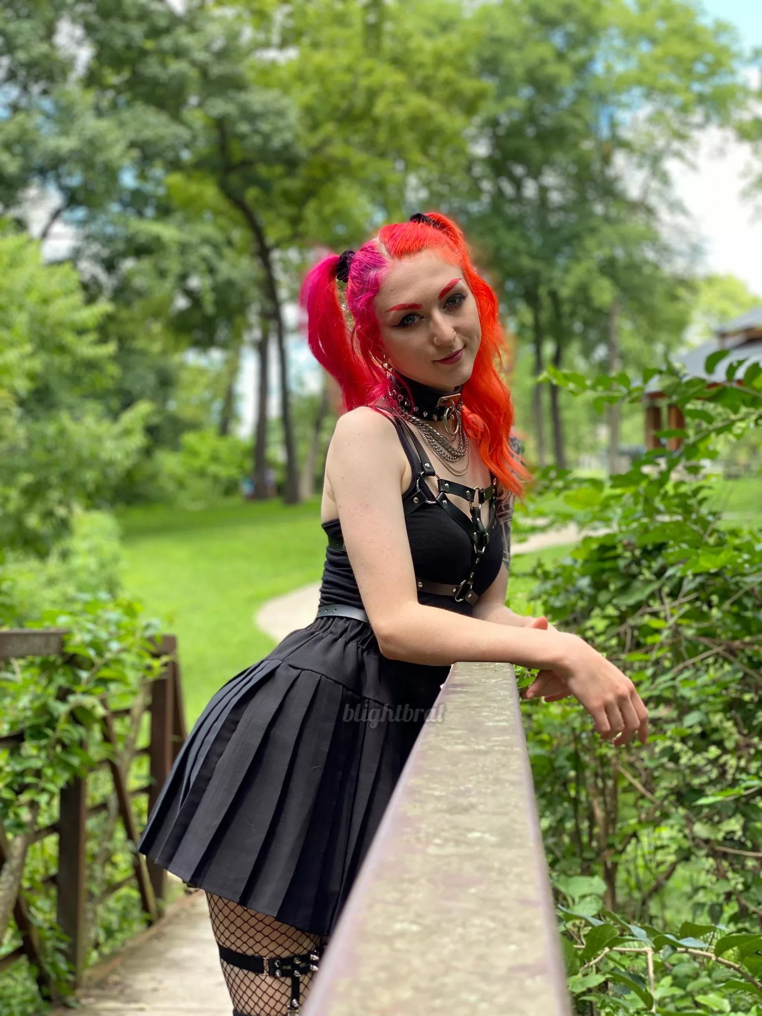 Curly pigtails are fun to pull on 😇 posted by blightbrat