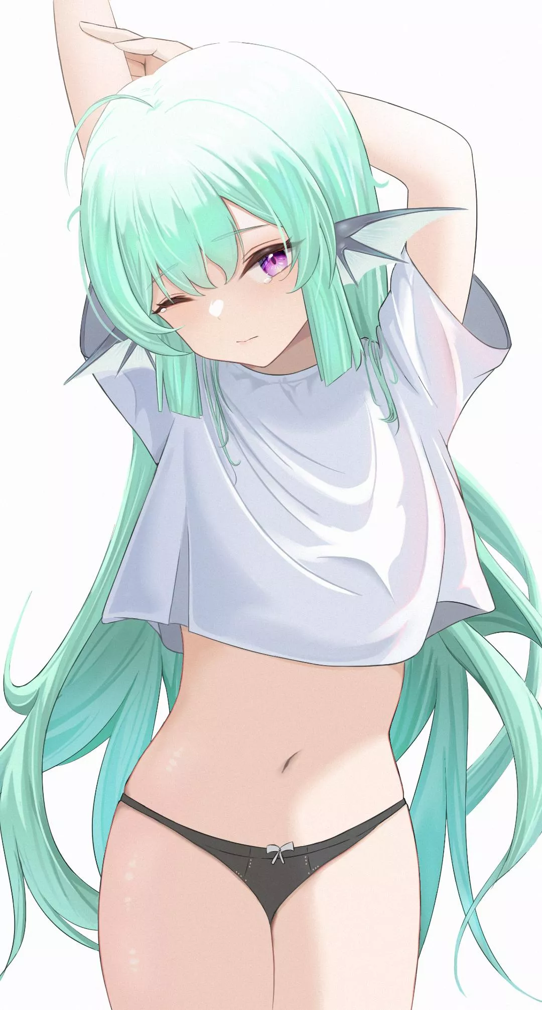 Cute Fish Girl stretching :3 posted by AnnualObject