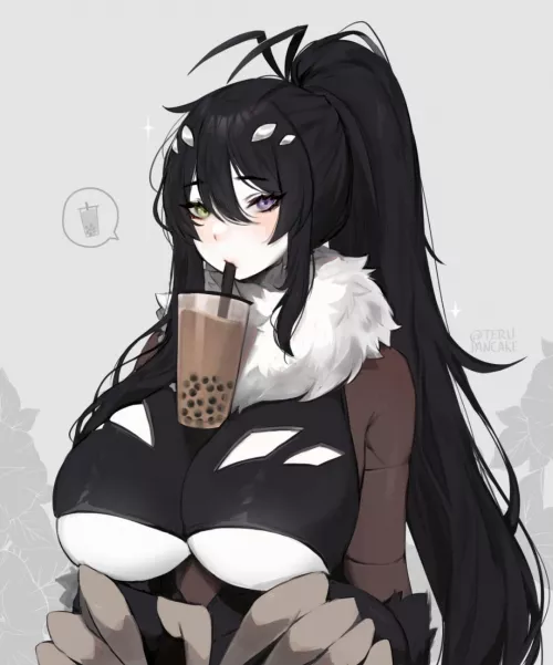 Cute girl has a convenent cup holder :3 (terupancake) by AnnualObject