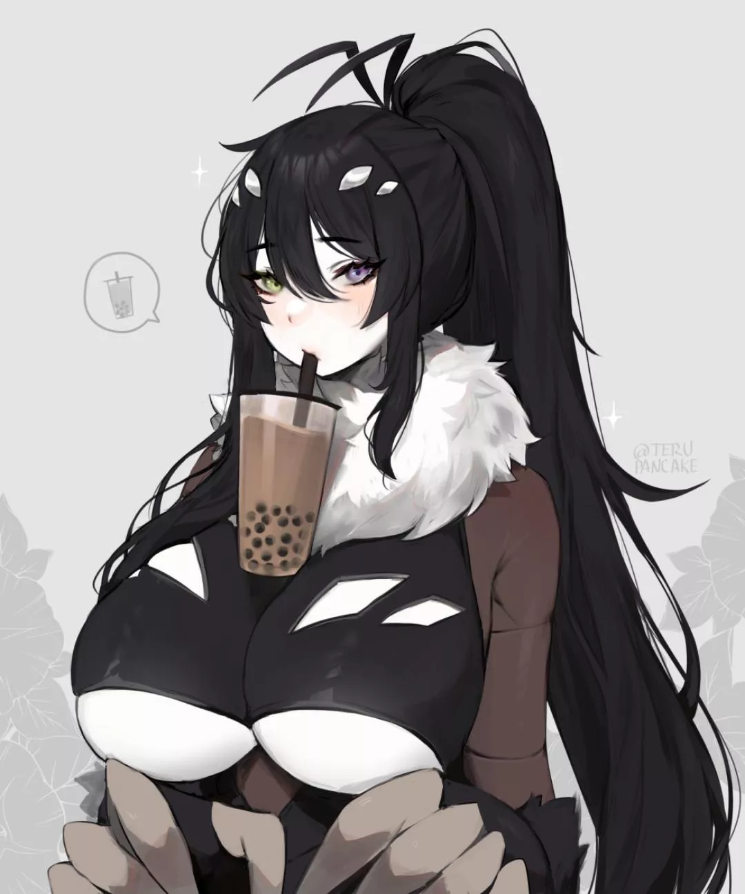 Cute girl has a convenent cup holder :3 (terupancake) posted by AnnualObject