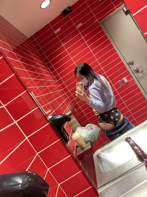 Cute little butt in public washrooms by Iresbby